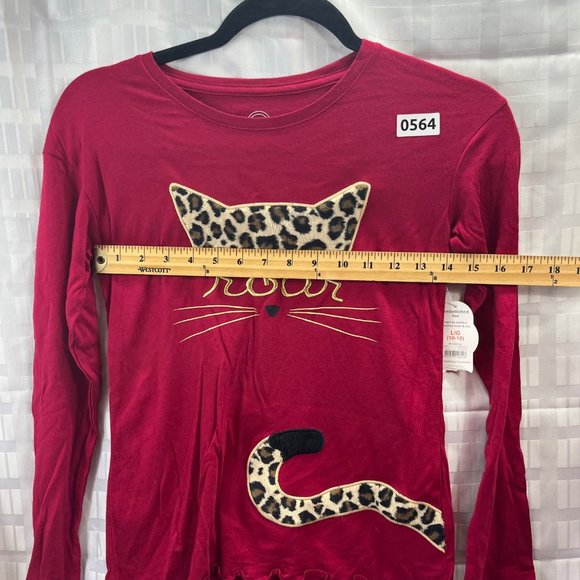 WONDER NATION GIRLS SHIRT SIZE L (10-12) COLOR RED LONG SLEEVE - Picture 4 of 12